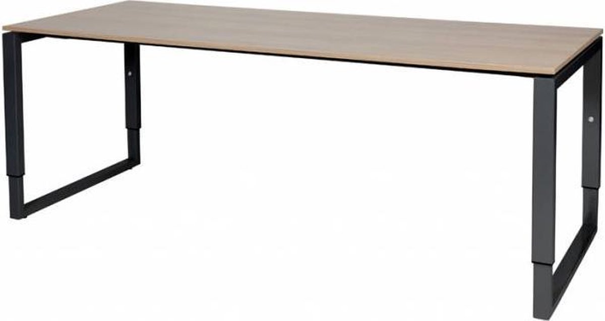 Verstelbaar Bureau - Plus 200x80 Havana Kersen - zwart frame