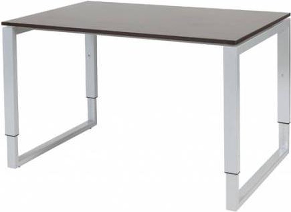 Schaffenburg Verstelbaar Bureau - Domino Plus 120x80 logan - alu frame Aluminium (RAL9006)/Logan eiken