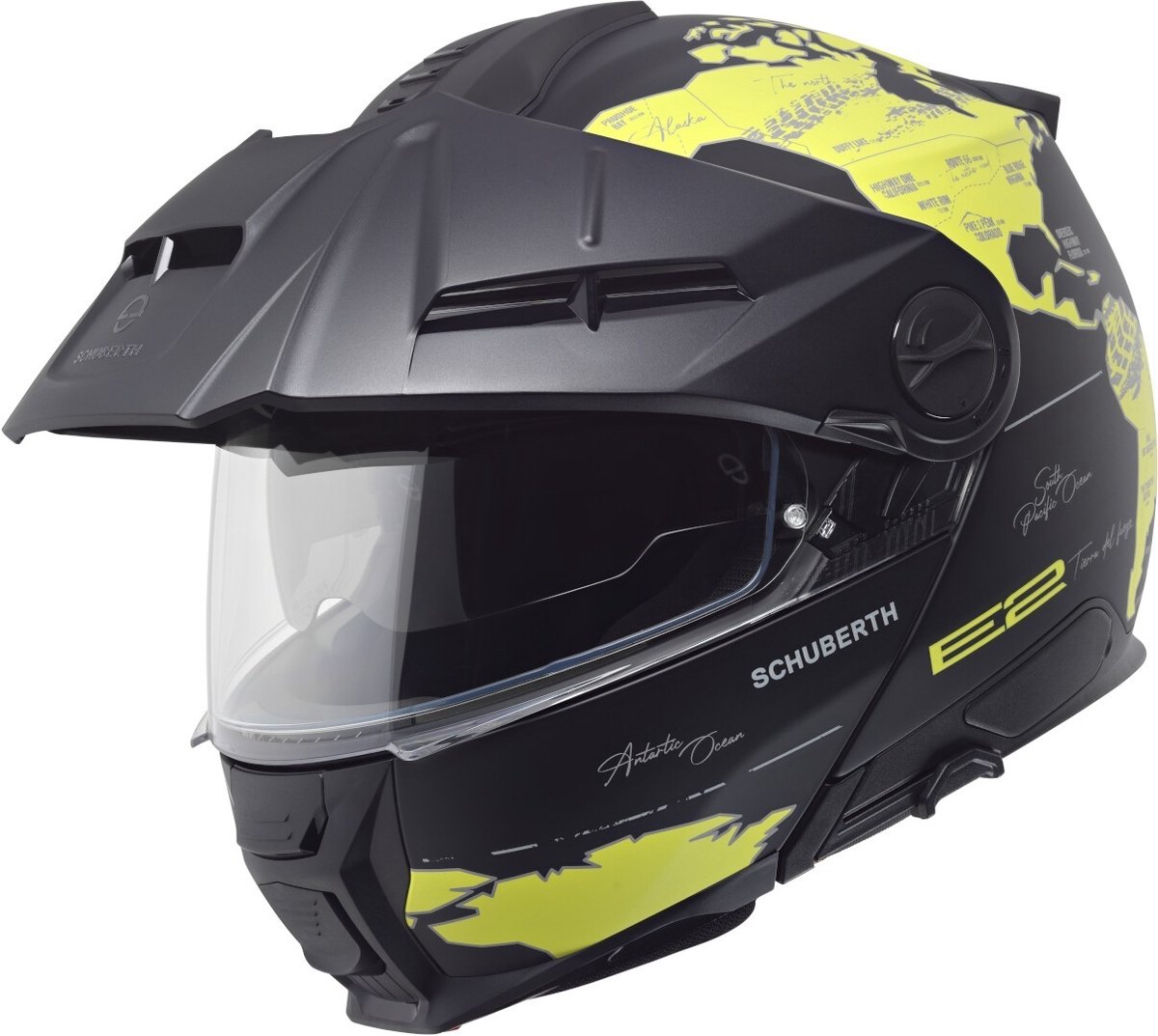 Schuberth E2 Atlas Zwart Geel Systeemhelm - Maat L - Helm