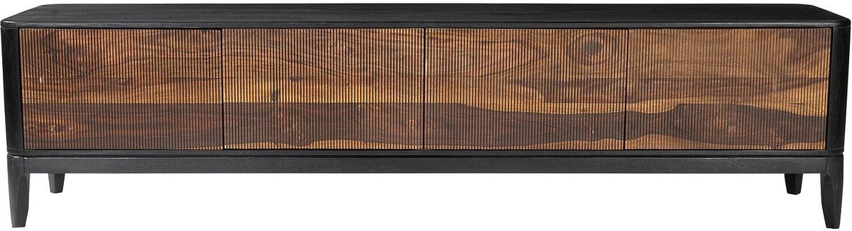 Goossens Tv Meubel Borghild, 4 Deuren - Hout Zwart