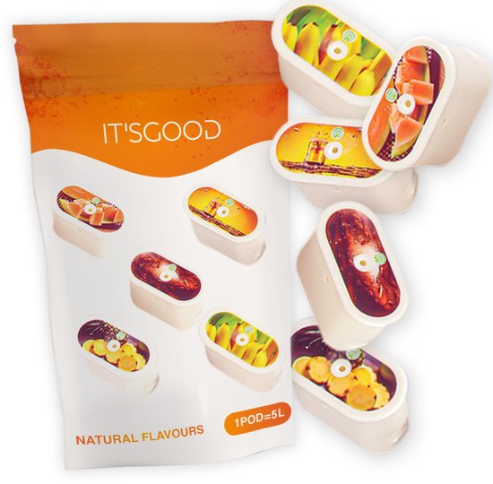 Sgood It'sgood - 5 Geurwater Pods NIEUW MODEL - Geurwater Drinkfles - 5 Aroma ...