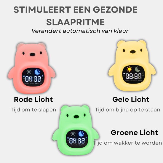 BABIVA® Premium Beer -Slaaptrainer -Slaapwekker en Nachtlampje kinderen - BPA Vrij-Slaapvriend van je kind-White noise & slaapliedjes-Draadloze-8 Kleursignalen-Touchbediening -Wasbaar-Timerfunctie - Slaaphulp voor kinderen-Usb- Veilige siliconen — afbeelding 3
