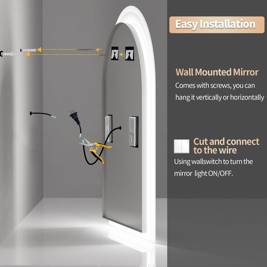 Miroir de salle de bain LUVODI avec éclairage LED - miroir mural 600x900mm avec éclairage - Enceintes Bluetooth - rétroéclairage 3 couleurs dimmable - anti-condensation - fonction mémoire - affichage intelligent de la température de l'heure
