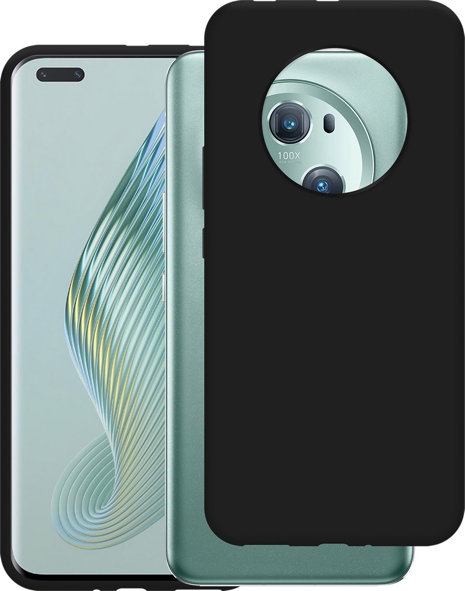 Cazy hoesje geschikt voor Honor Magic5 Pro Hoesje Siliconen - Flexibele Case - Zwart