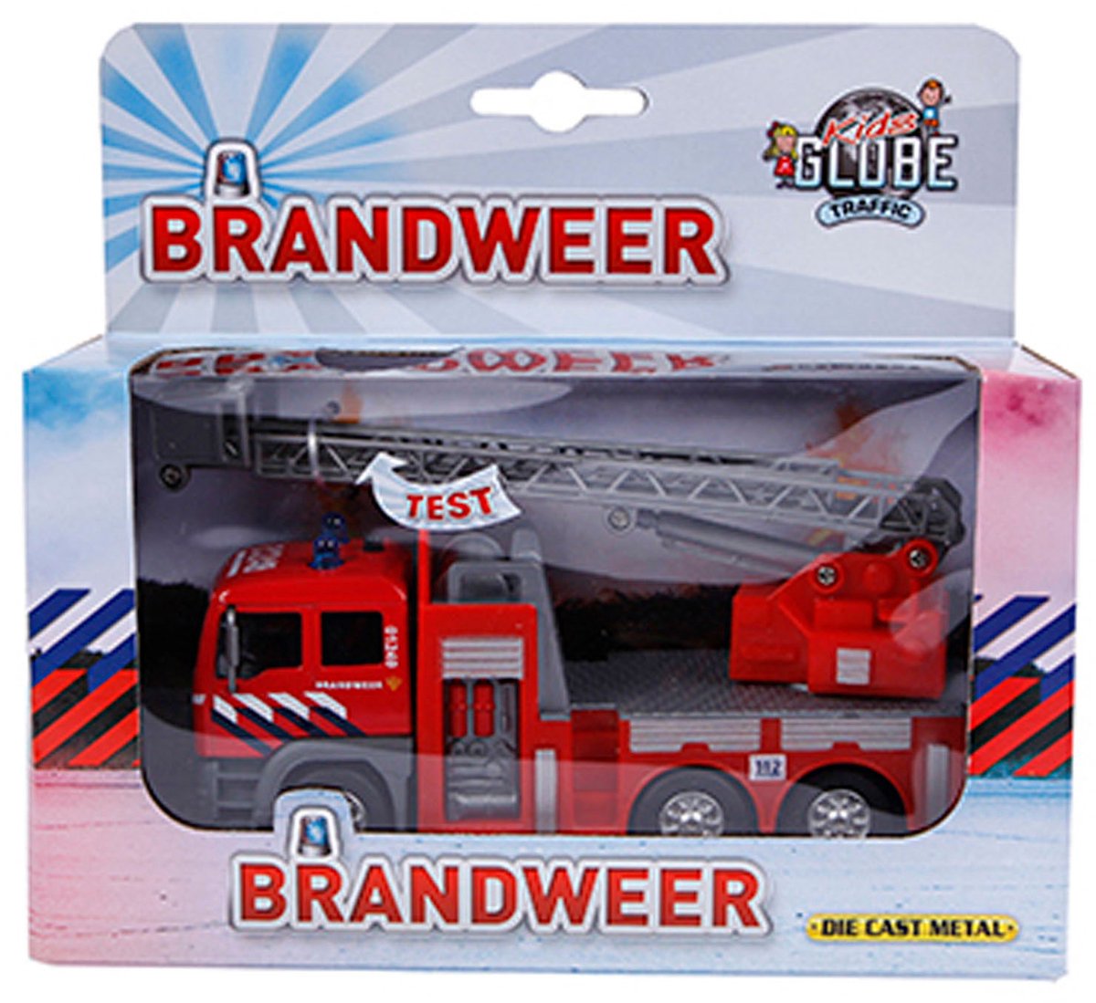 Kids Globe Die-cast Brandweer Ladderwagen NL, 16cm — afbeelding 3