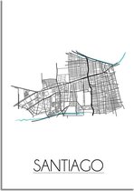 DesignClaud Santiago Plattegrond poster B2 poster (50x70cm)