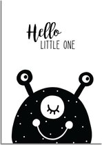 DesignClaud Hello Little One - Beest - Zwart wit poster A4 poster (21x29,7cm)