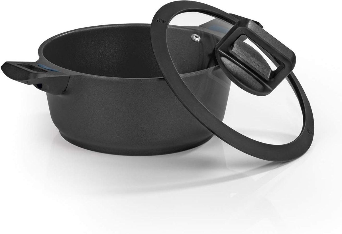 Gegoten Aluminium Kookpot - Kleurenwisselende Temperatuurweergave - 20 cm - Midnight Edition