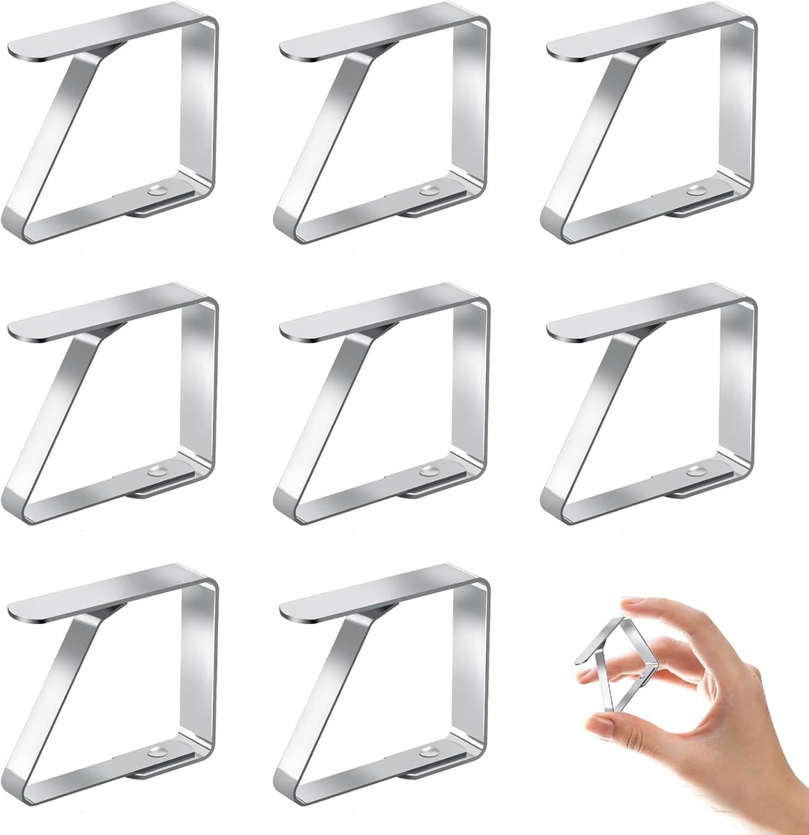 Roestvrij staal tafelkleed clips - set van 8 - voor binnen en buitengebruik