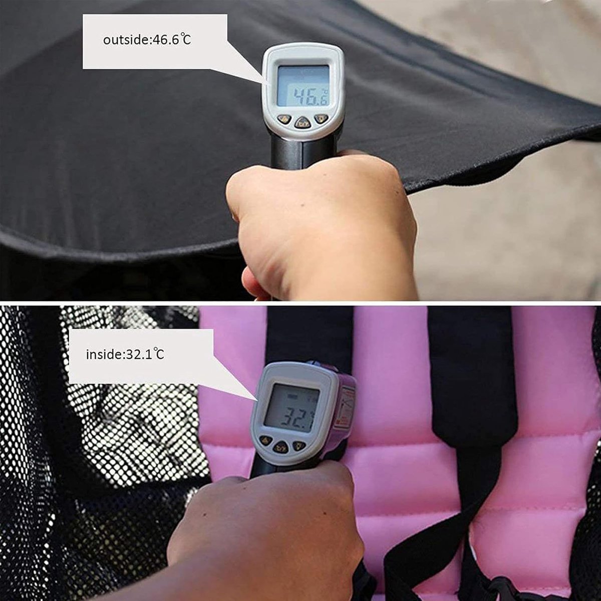 Kinderwagen zonnescherm - Zonnedoek Kinderwagen - Eenvoudig te bevestigen - Universeel zonnescherm voor kinderwagens - Zonnekap - Buggy accessoire - Zonnedoek buggy - Zonnedoek Wandelwagen — afbeelding 3