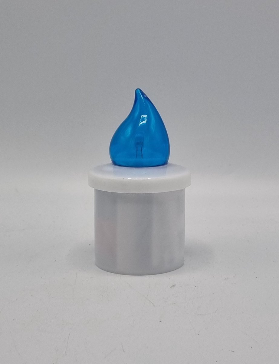 Led kaars - COMET - Blauw - 2400 branduren - Incl. batterij - Grafkaars - Graflicht - Graflantaarn - Grafdecoratie - Windlicht - Led - Kaars