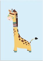 DesignClaud Giraffe - Indianen stijl - Tribal A2 + Fotolijst wit