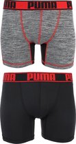 PUMA Active Style Grizzly Sport Boxershort - 2-pack - Grijs/Zwart - Maat L