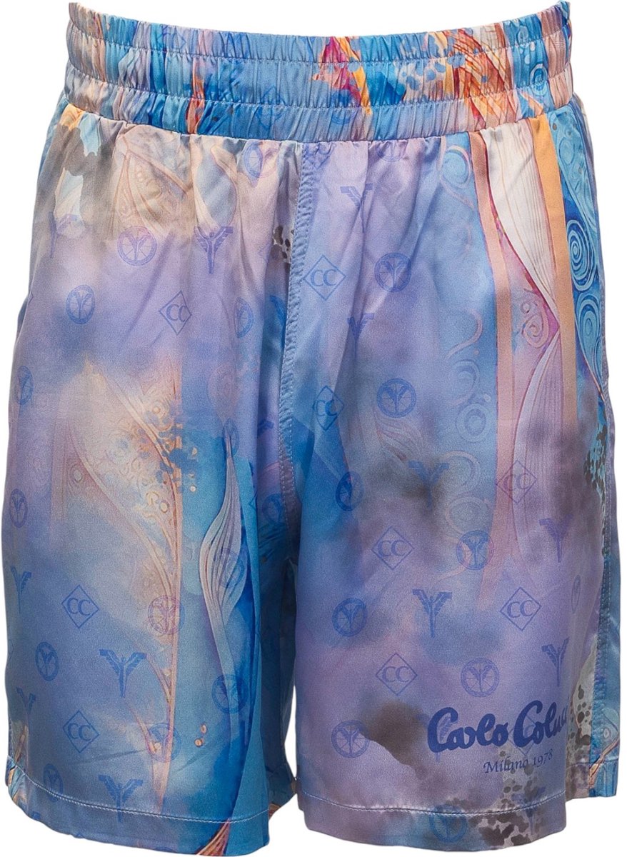 Carlo Colucci Oversize Short Ornament Knit Blue