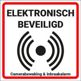 Alarm sticker elektronisch beveiligd - zelfklevende folie - 50 x 50 mm - 10 stuks per kaart - rood wit zwart