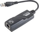 USB-A naar RJ45 Gigabit Ethernet LAN adapter - USB3.0 - CAT6 / zwart - 0,10 meter