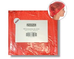 2WINS® - 100 Rode wegwerp haarnetjes - non-woven - Latexvrij - niet steriel - Clip Caps (B1)