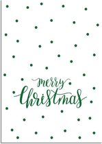 DesignClaud Merry Christmas - Kerst Poster - Tekst poster - Groen A4 + Fotolijst zwart