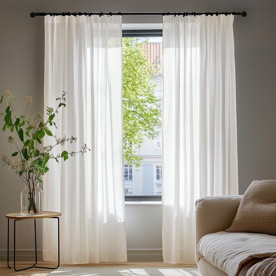 Niue gordijn - Donker Beige met dubbele plooi