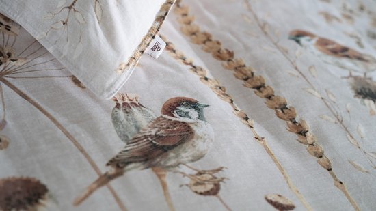 Zohome Dekbedovertrek Terassaco - Bedlinnen met Takken print - 240x220 - Beige - Dekbedhoes van 100% Katoen van Zohome — afbeelding 5