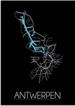DesignClaud Antwerpen Plattegrond poster A2 poster (42x59,4cm)