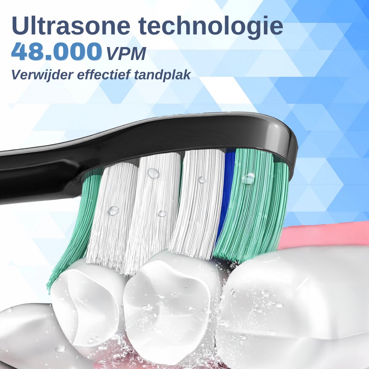 Afbeelding 3 van Vaive Sonic Wave Precision X8900 Elektrische Tandenborstel - 48000 VPM - 5 Standen, 3 Niveaus - 4 Borstelkoppen & Reisetui