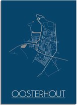 DesignClaud Oosterhout Plattegrond poster Blauw - A2 poster (42x59,4cm)