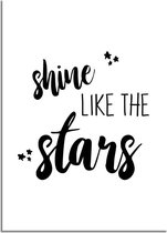 DesignClaud Shine like the stars - Kinderkamer poster - Babykamer poster - Decoratie - Zwart wit poster A2 poster (42x59,4cm)