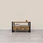 HUUS Tv Meubel Britt - 100 cm - 2 lades - Gemaakt van Mangohout - 100x45x60 cm