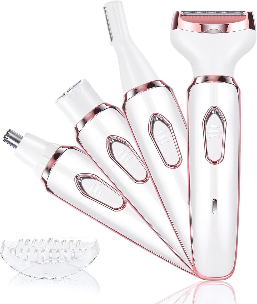 Draadloos 4-in-1 Elektrisch Scheerapparaat voor Dames – Pijnloos en Oplaadbaar voor Nat en Droog Gebruik