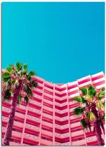 DesignClaud Roze architectuur palmbomen poster A3 + fotolijst wit