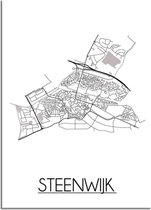 DesignClaud Steenwijk Plattegrond poster  - A3 + Fotolijst wit (29,7x42cm)