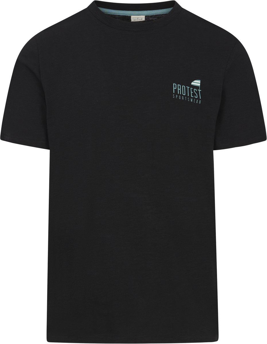 Protest Prtoxford – T shirt Heren – Korte mouwen – Ronde hals Zwart