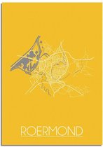 DesignClaud Roermond Plattegrond poster Geel - A2 poster (42x59,4cm)