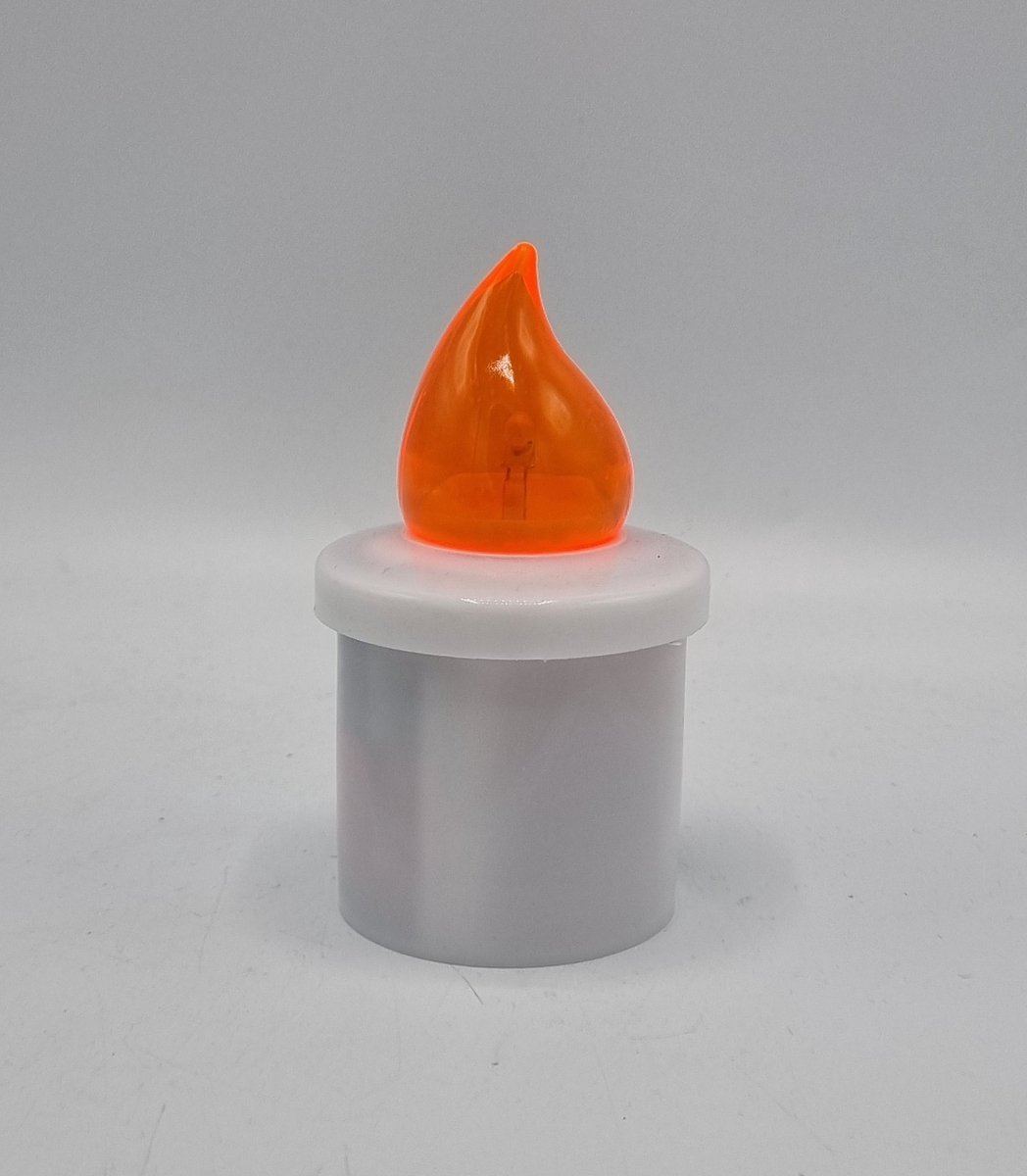 Led kaars - COMET - Oranje - 2400 branduren - Incl. batterij - Grafkaars - Graflicht - Graflantaarn - Grafdecoratie - Windlicht - Led - Kaars