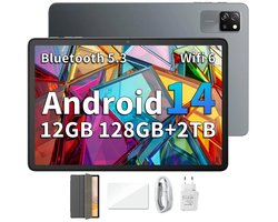 Blackview Tab 60 WiFi Android 14 Tablet - 12GB+128GB(1TB Externe SD) - 10.1'' HD+ Display - 5100mAh Batterij - Dubbele boxluidsprekers Grijs