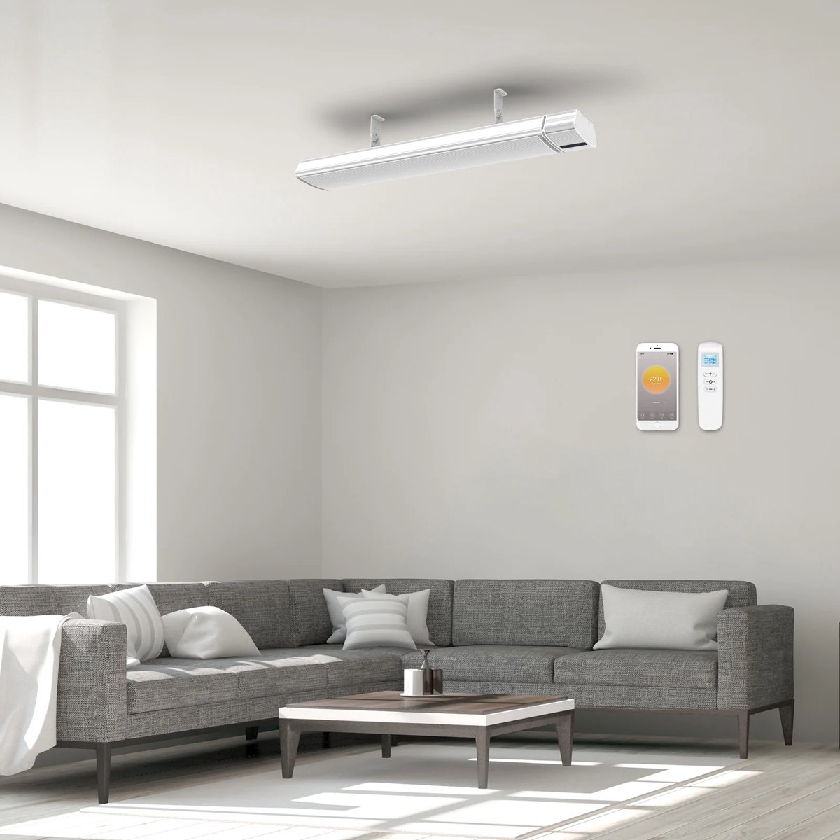 Infrarood terrasverwarmer Whitewarm heater met afstandsbediening 2400Watt – foto 5