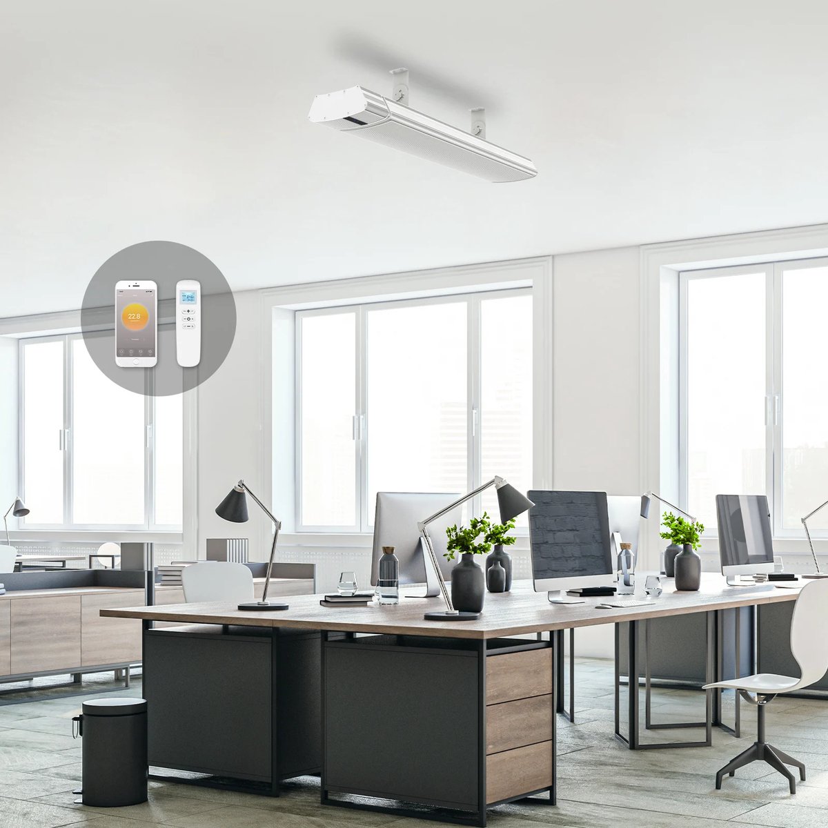 Infrarood terrasverwarmer Whitewarm heater met afstandsbediening 2400Watt – foto 6