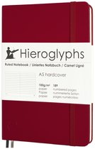Cahier Hiéroglyphes A5 ligné - Hardcover - 189 pages numérotées - Papier 100 grammes - Élastique - Rouge écarlate