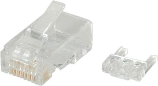 RJ45 krimp connectoren (UTP) voor CAT6 netwerkkabel (vast/flexibel) - 10 stuks (2-delig)