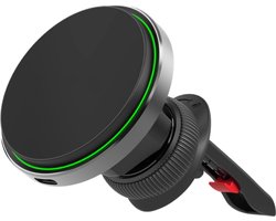 Magnetische Telefoonhouders Auto met Qi Draadloze Oplader Auto - 15W Autolader - Metalen Ring - Autohouder - Ventilatierooster - Telefoonhouder - GSM Houder - Geschikt voor iPhone 16,15,14,13,12
