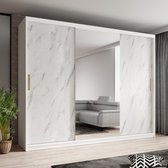 Meubella - Armoire Marbre 2 - Wit - 250 cm