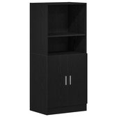 vidaXL - Keukenkast - 57x41,5x131,5 - cm - bewerkt - hout - zwart