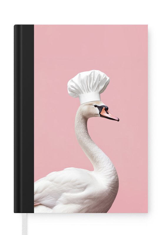 Notitieboek - Schrijfboek - Zwaan - Koksmuts - Mooi - Klassiek - Notitieboekje klein - A5 formaat - Schrijfblok