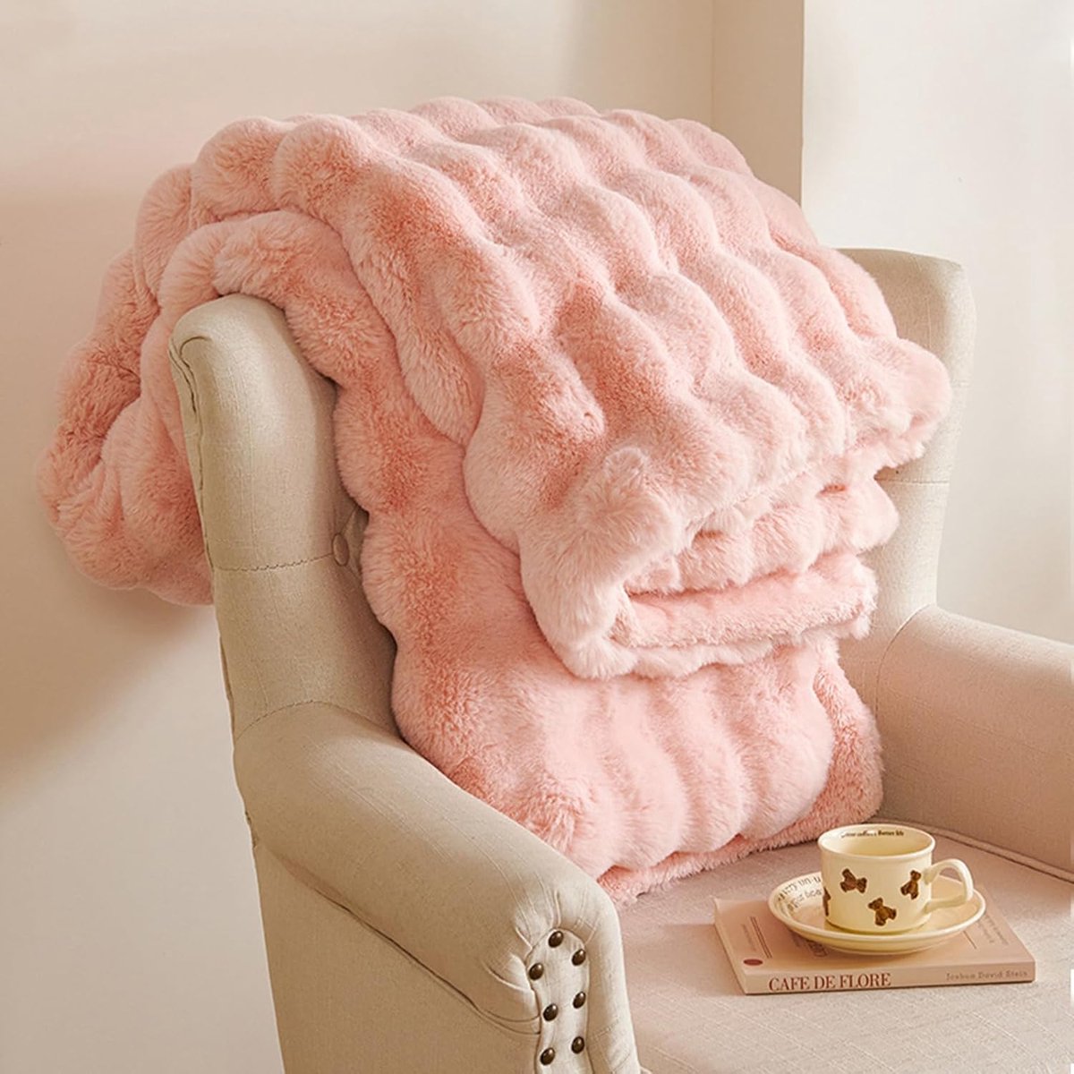 Ibenzoa Zachte en Comfortabele Pluche Dekens - 160 x 200 cm - Diverse Kleuren roze