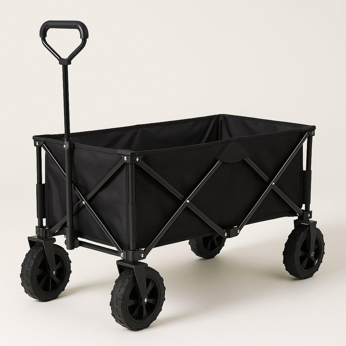 BOECK - Opvouwbare Bolderkar – Zwart – Outdoor Trolley voor Strand, Camping & Tuin - kindvriendelijk