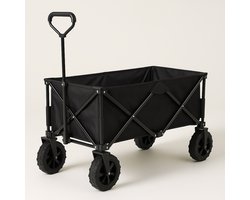 BOECK - Opvouwbare Bolderkar – Zwart – Outdoor Trolley voor Strand, Camping & Tuin - kindvriendelijk