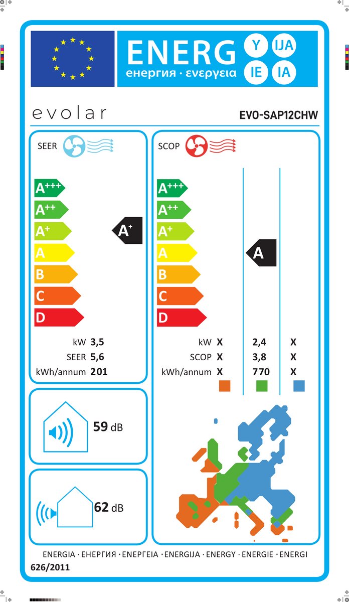 Afbeelding 2 van Evolar Mobiele Split Airco Zonder Afvoerslang - 4-in-1 -