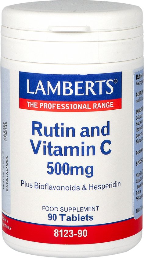 Lambert's Rutin and Vitamin C 500mg voedingssupplement met 90 tabletten.