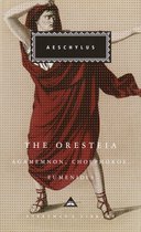 Cover van 'The Oresteia' van Aeschylus. Een Romeinse soldaat in een rode toga met stippen.
